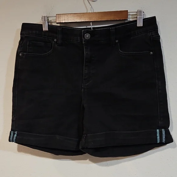 Lularoe Black Jean Shorts - Picture 2 of 9